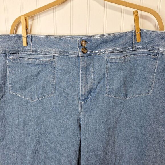 Est 1946 Cato Denim Jeans Womens 26W‎ Blue Classic Fit Stretch Wide Leg Light - Picture 4 of 11